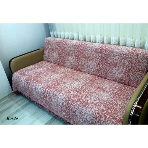 Pamuklu Kaymaz Ebruli Koltuk-Çekyat Örtüsü (13 RENK)-Bordo