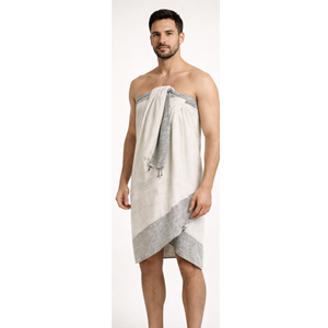 Yeni Sezon Pamuklu Peştemal (95x170) cm Siyah - krem