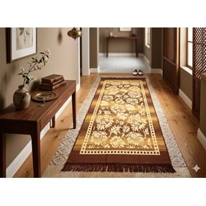 Pamuk dokuma alas kilim 100*300 kahve