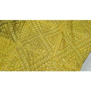 El İşlemeli Pamuk Masa Örtüsü - Yama İşi Oda Dekoru Hint Yemek Masası için Dekoratif 115*185 Bej/ Yeşil