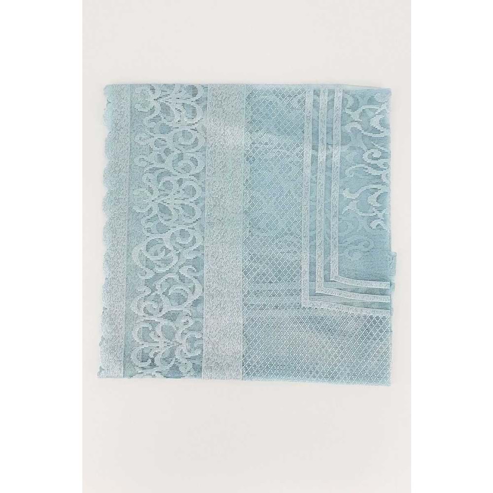 Raşel Örme Pano Desen Fiskos Örtüsü 100*100 Tur. mavi