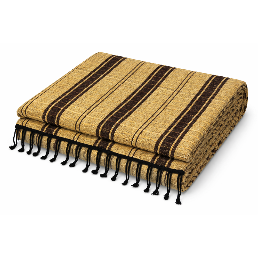 Mandaş Kolsuz Oturma yeri koltuk örtüsü 4 parça kahve / sarı