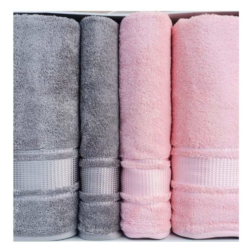 Özdilek Best Hamam Seti, Banyo Havlu Takımı (Büyük Boy)-Colourist Gümüş A.Mercan