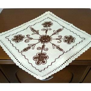 Mandaş Tekstil Dantelli El Örme Laseli Peçete (35x35)