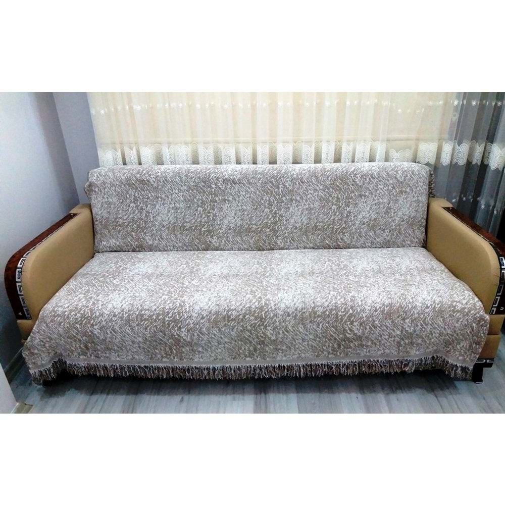 Pamuklu Kaymaz Ebruli Koltuk-Çekyat Örtüsü (13 RENK)-Kahve