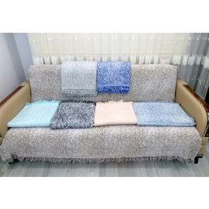 Pamuklu Kaymaz Ebruli Koltuk-Çekyat Örtüsü (13 RENK)-Kahve