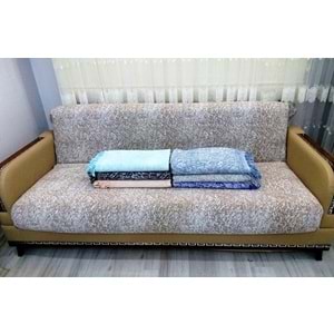 Pamuklu Kaymaz Ebruli Koltuk-Çekyat Örtüsü (13 RENK)-Kahve