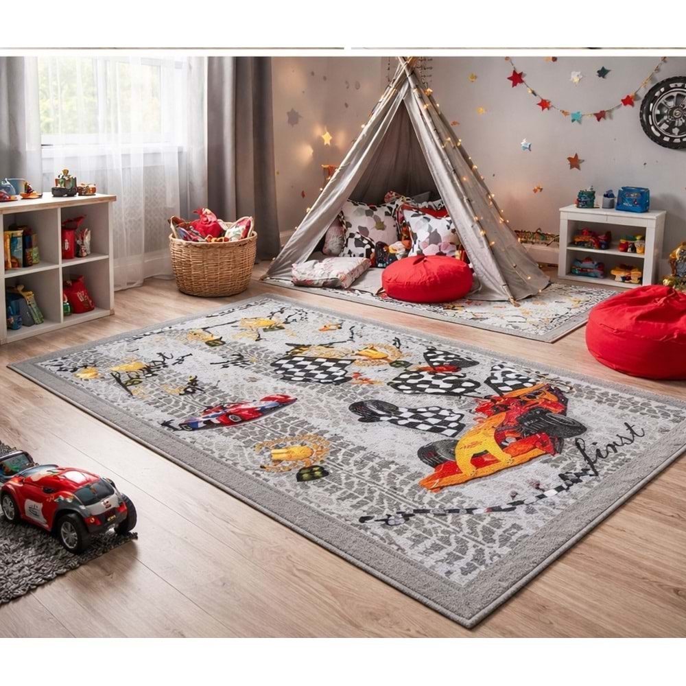 Brillant Latex Kaymaz Taban Çocuk Halı-RALLY HL11142.101-(100x160)