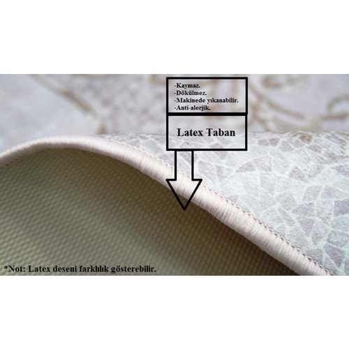 Brillant Latex Kaymaz Taban Halı-FLOWER HL11112.101-(150x230)