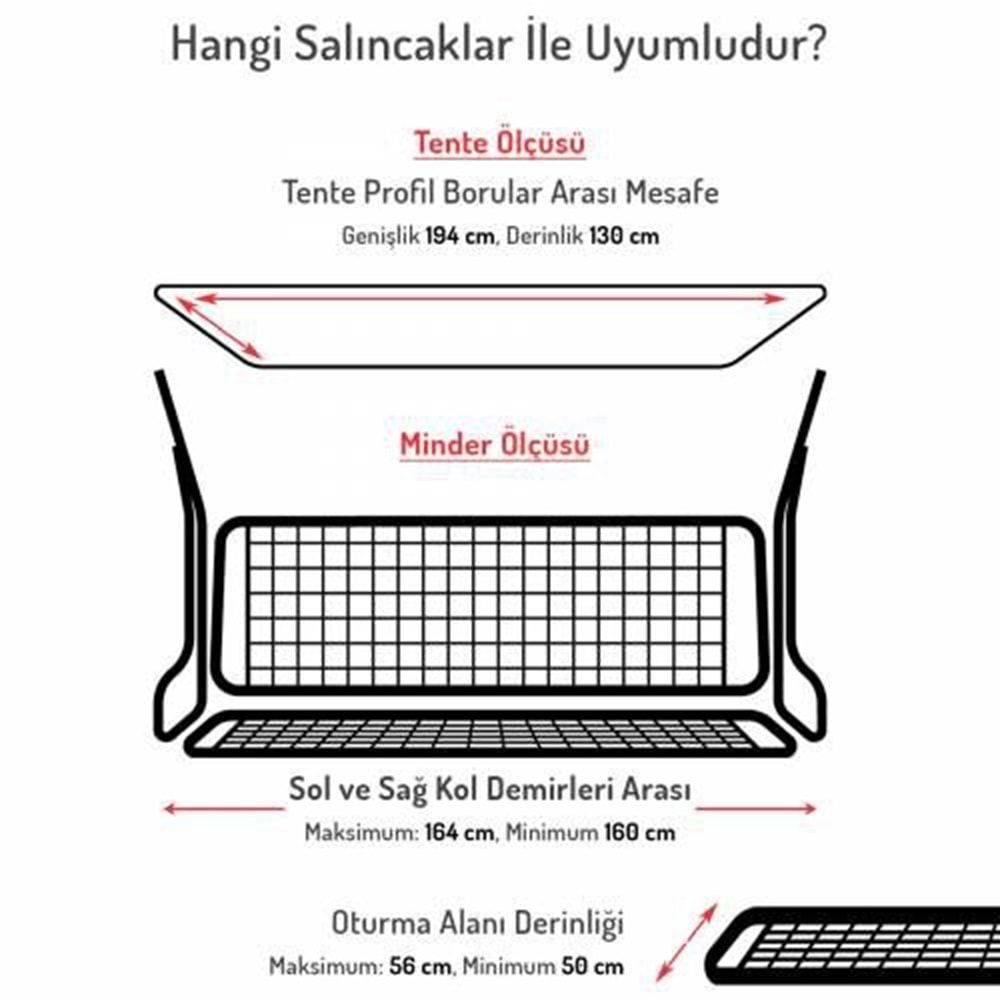 Mandaş Süngersiz Salıncak Minder Kılıfı Seti (Duck)-3 KİŞİLİK-İngiliz Gülü