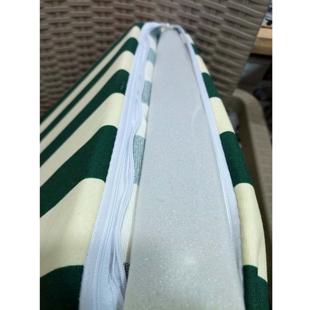 2 Adet Komutan Arkalıklı Sandalye Minderi, Extra Kalın (Kalınlık 5cm)-Yeşil