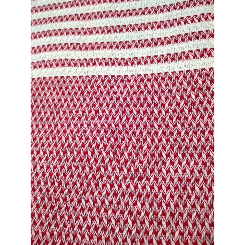 Mandaş Pamuklu Kaymaz Hasır Dokuma Koltuk-Çekyat Örtüsü (180x220)-Kırmızı