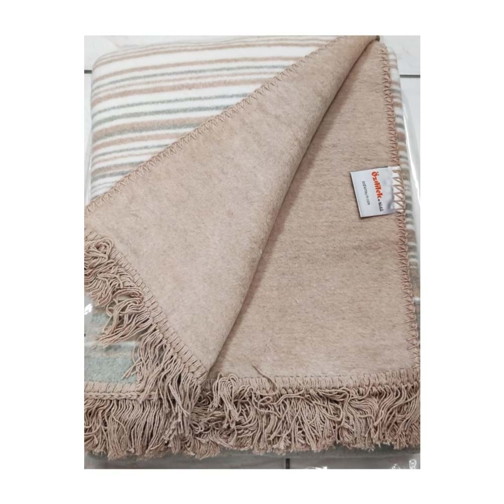 Özdilek Pamuklu Dizüstü Tv Battaniye (130x170)-Striped Pudra