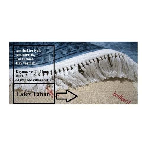 Brillant İpek Latex Kaymaz Taban Halı-JUST HJ11723.803-(90x300