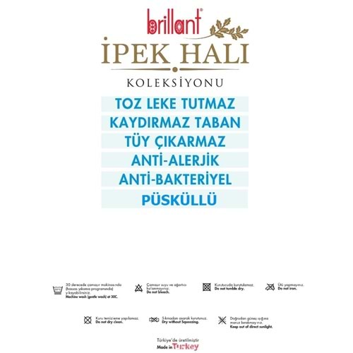Brillant İpek Latex Kaymaz Taban Halı-TENDA HJ11724.805-(90x300)