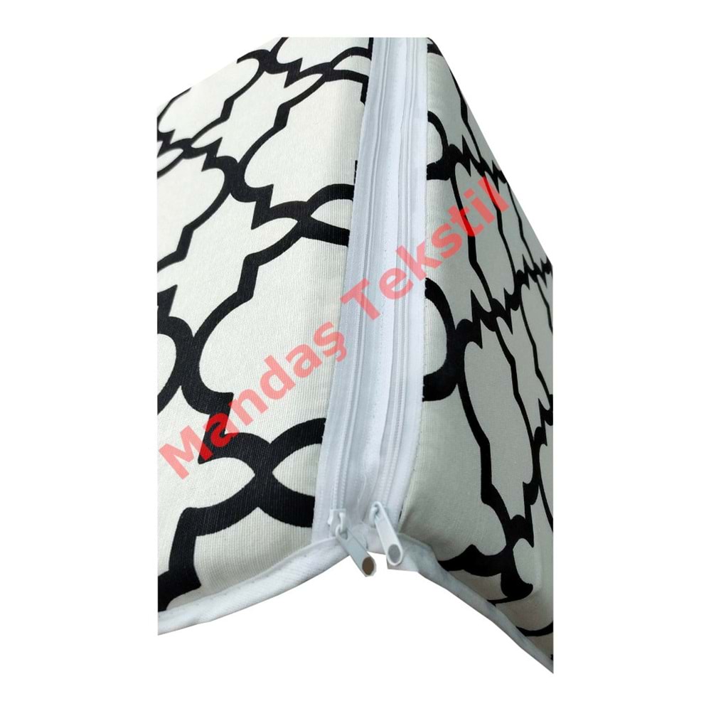 1 Adet Mandaş Midi Sandalye Minderi, Bahçe Sandalye Minderi-Damask Siyah