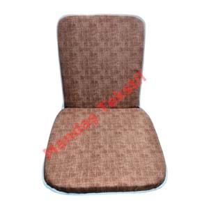 6 Adet Mandaş Midi Sandalye Minderi, Bahçe Sandalye Minderi-Kahverengi