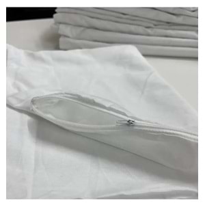 Mandaş 10 Adet Yastık Astarı Kılıfı Pamuklu Beyaz Fermuarlı (50x70)