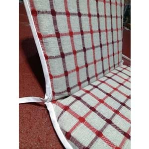 1 Adet Buldan Arkalıklı Sandalye Minderi, Midi Boy (Kalınlık 3,5cm)-Bordo Kırmızı
