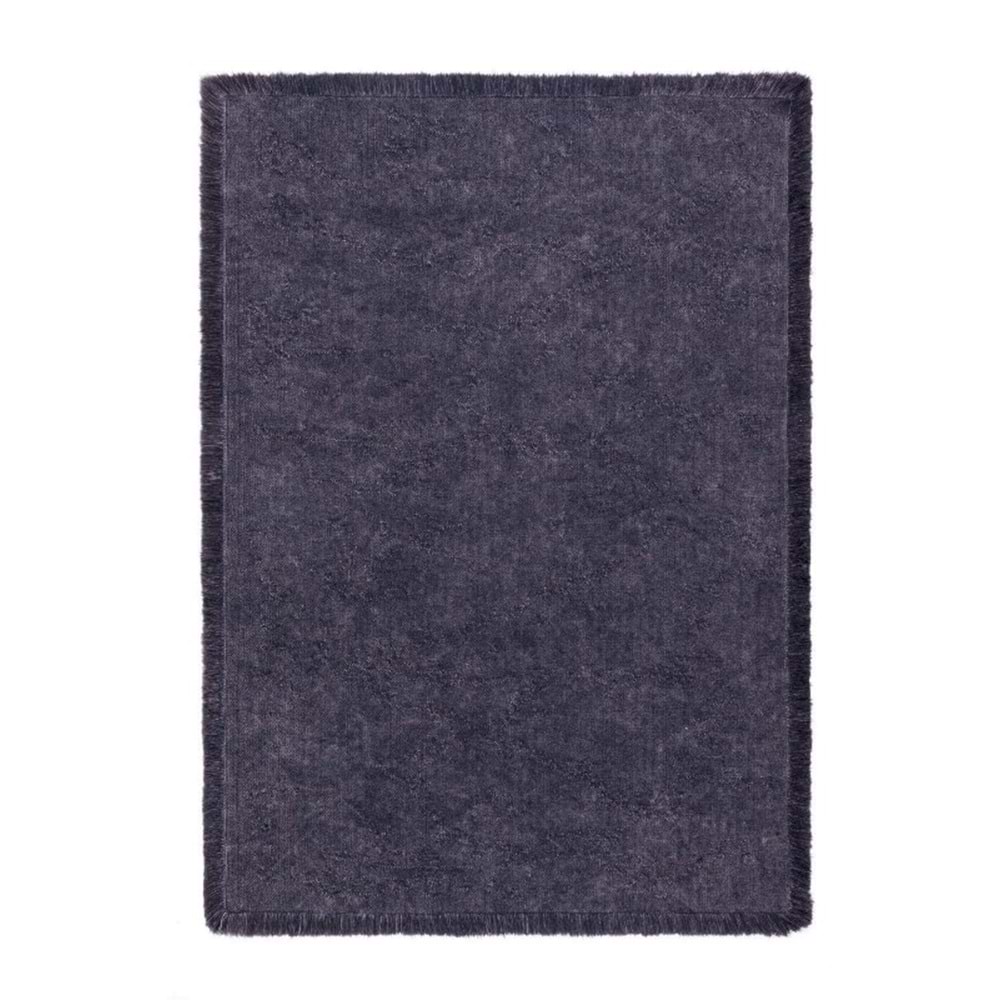 Mandaş Halı Rustik RS01 Anthracite Dört Tarafı Saçaklı Pamuklu Yıkanabilir Kilim