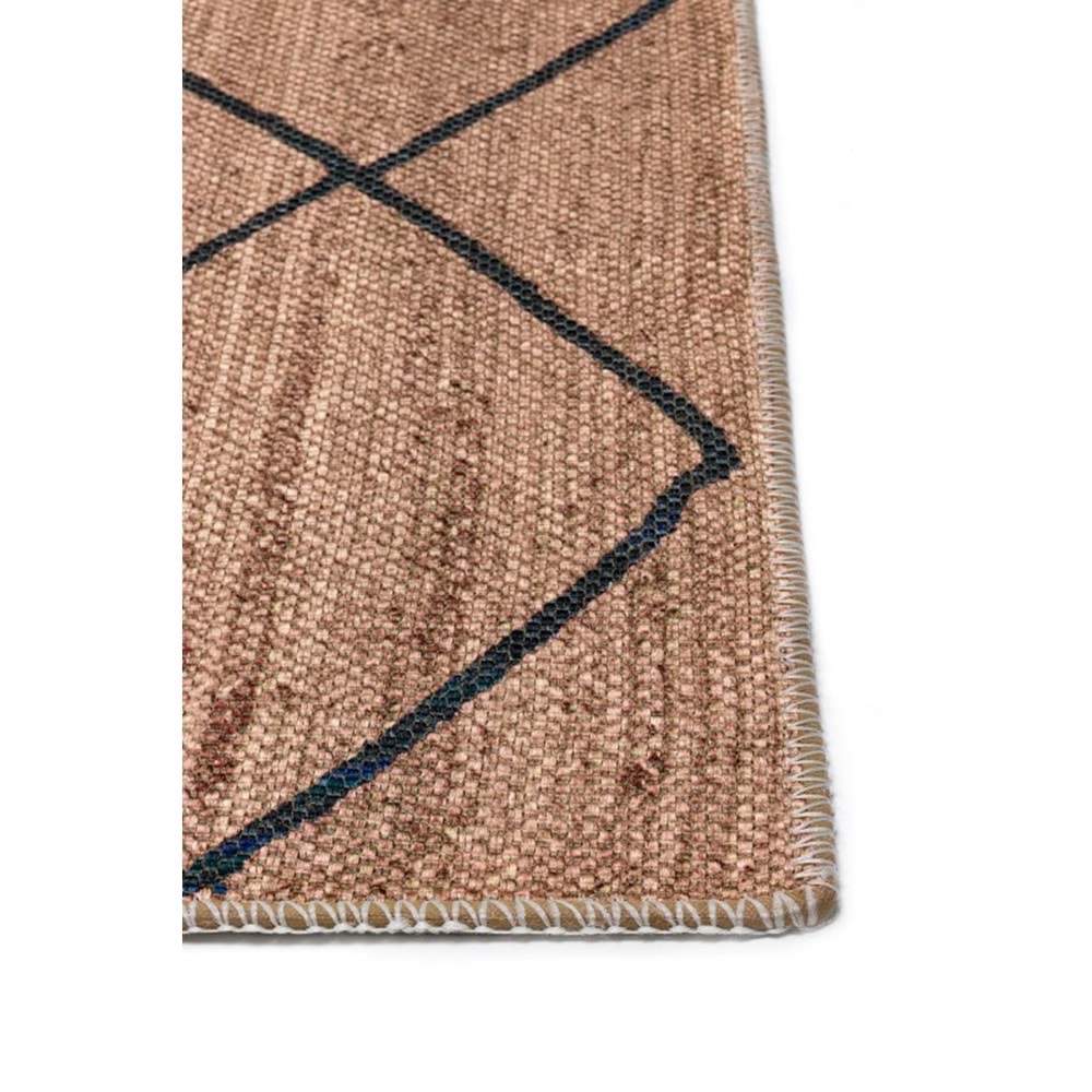 Mandaş Halı Jutz JZ07 Black Doğal Jüt Kilim - 80X150CM