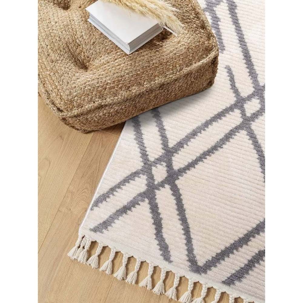 Mandaş Halı Cool CL01 Grey İskandinav Peluş Dokulu Makine Halısı - 160X230CM
