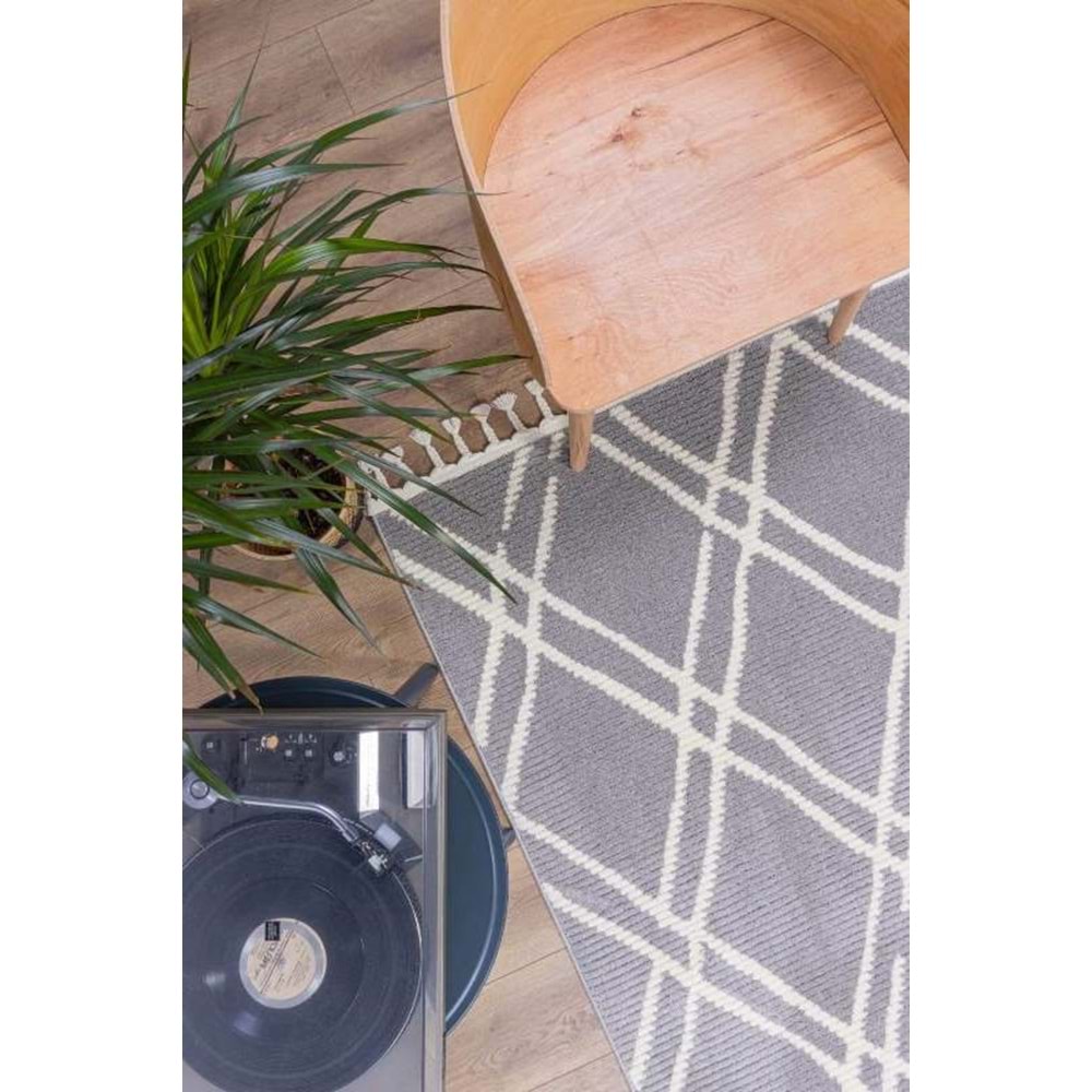 Mandaş Halı Cool CL02 Grey İskandinav Peluş Dokulu Makine Halısı - 120X180CM