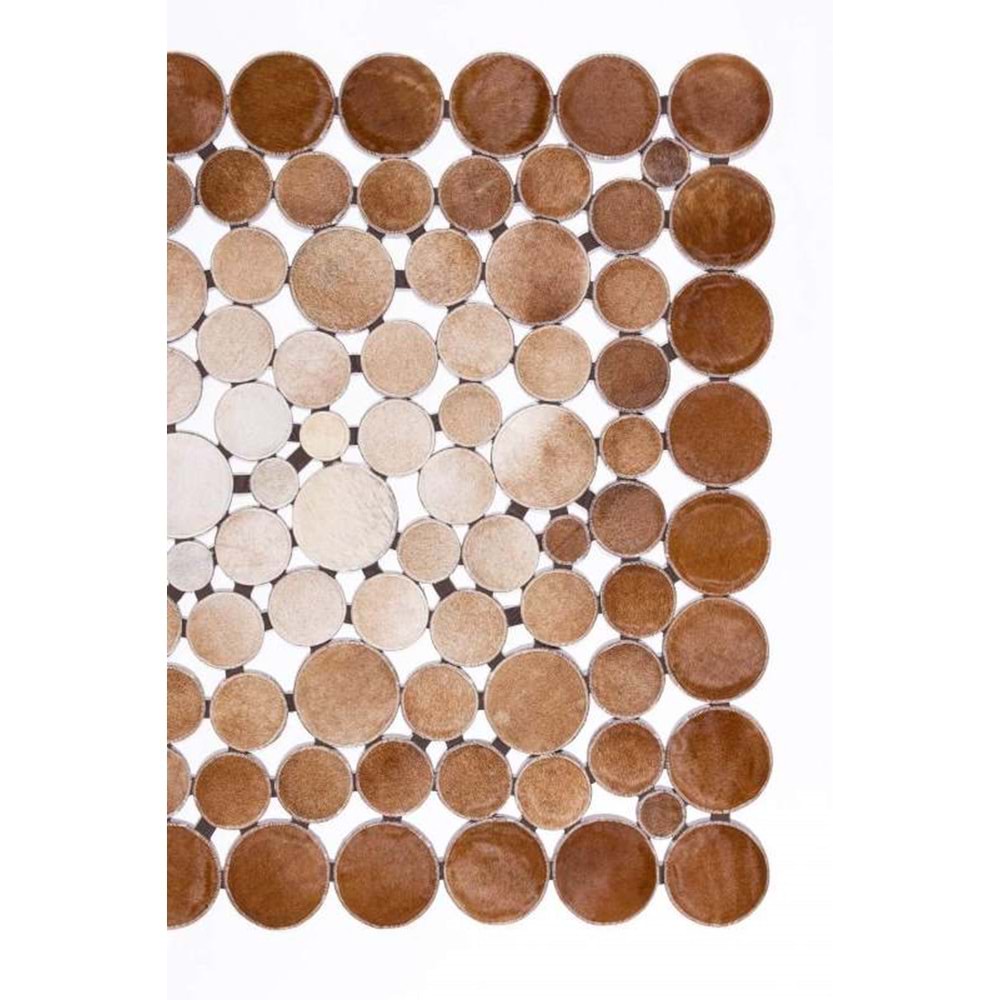 Mandaş Halı Style ST01 Beige Cream 01 Hakiki Patchwork Deri Halı-Bej Krem