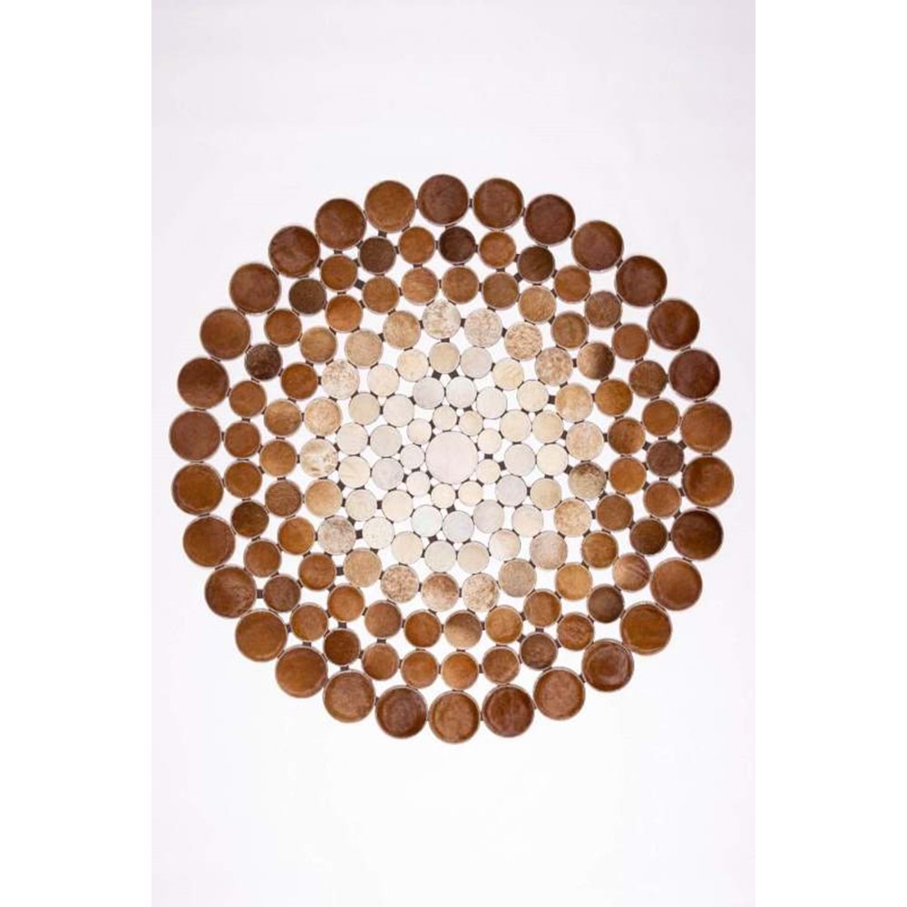 Mandaş Halı Style ST01 Beige Cream 01 Hakiki Patchwork Deri Halı-Bej Krem