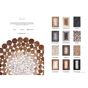Mandaş Halı Style ST01 Beige Cream 01 Hakiki Patchwork Deri Halı-Bej Krem