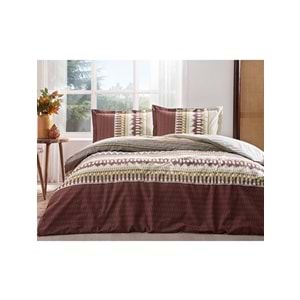 Özdilek Ranforce Tek Kişilik Nevresim Takımı-Ikat Bordo