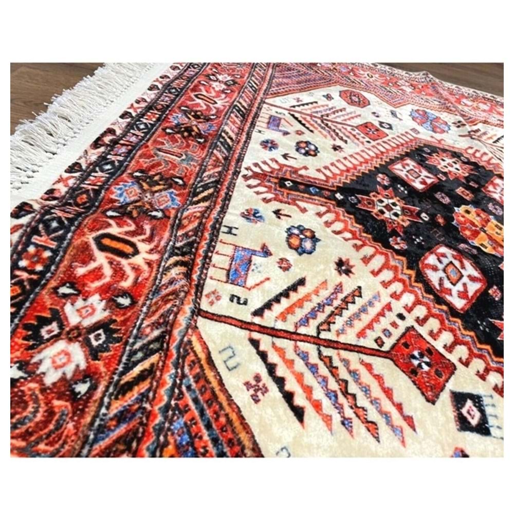 Döpland Osmanlı Buhara İpek Yüzey Dekoratif Halı (120x170)-M877 Kırmızı