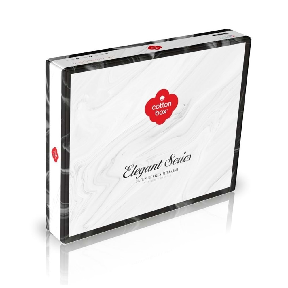 Cotton Box Elegant Stripe Saten Çift Kişilik Nevresim Takımı-Beyaz