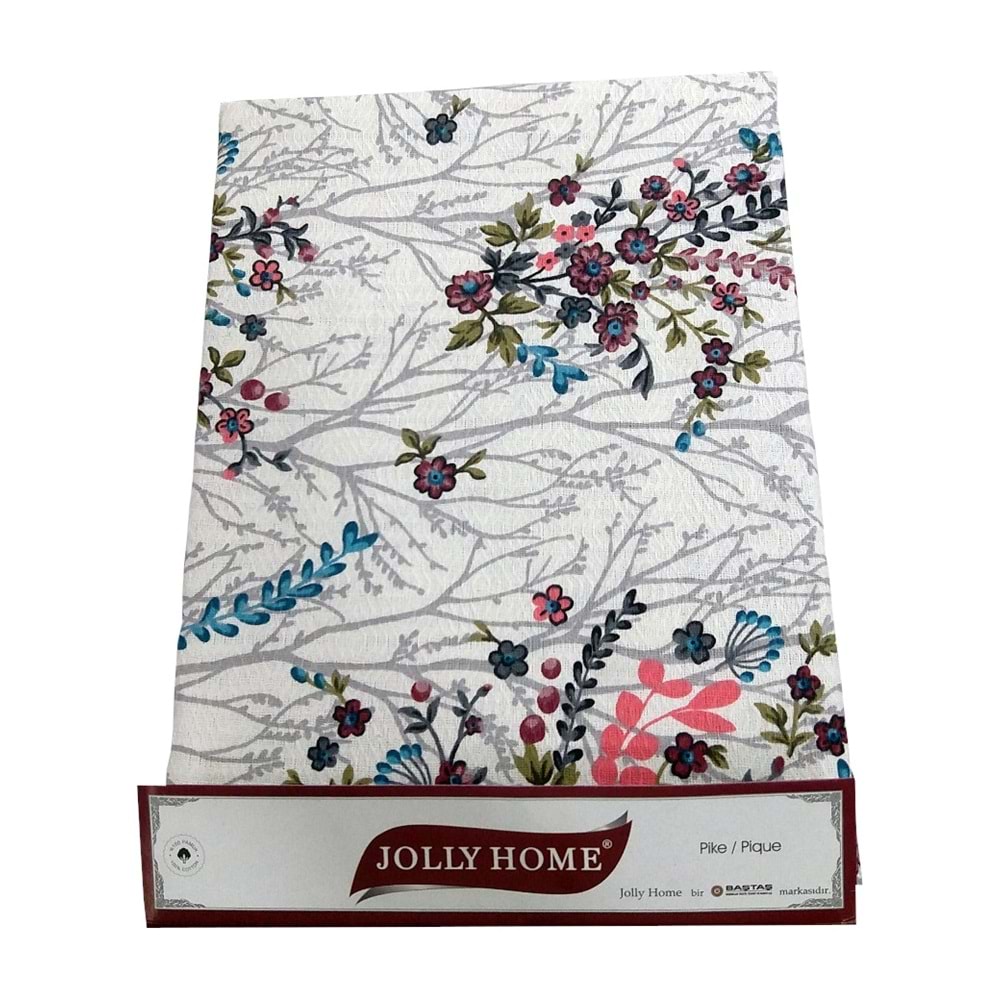 Jolly Home %100 Pamuk Doğal Çift Kişilik Pike 200x230 (Tek Pike)-Bahar Mavi