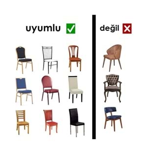Mandaş 4lü Set Jakarlı Lastikli Eteksiz Sandalye Kılıfı-Pudra