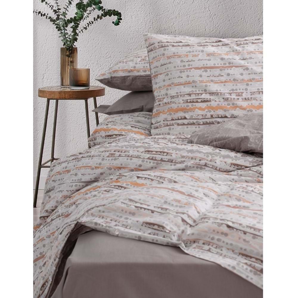 Cotton Box Rnf Minimal Çift Kişilik Nevresim Takımı-Fleck Vizon