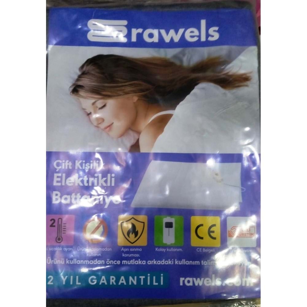 Rawels CE Kalite Belgeli Çift Kişilik Elektrikli Battaniye 120x160 - Mavi