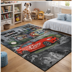 Brillant İpek Latex Kaymaz Taban Çocuk Halısı-ARABA HJ11707.801-(130x190)