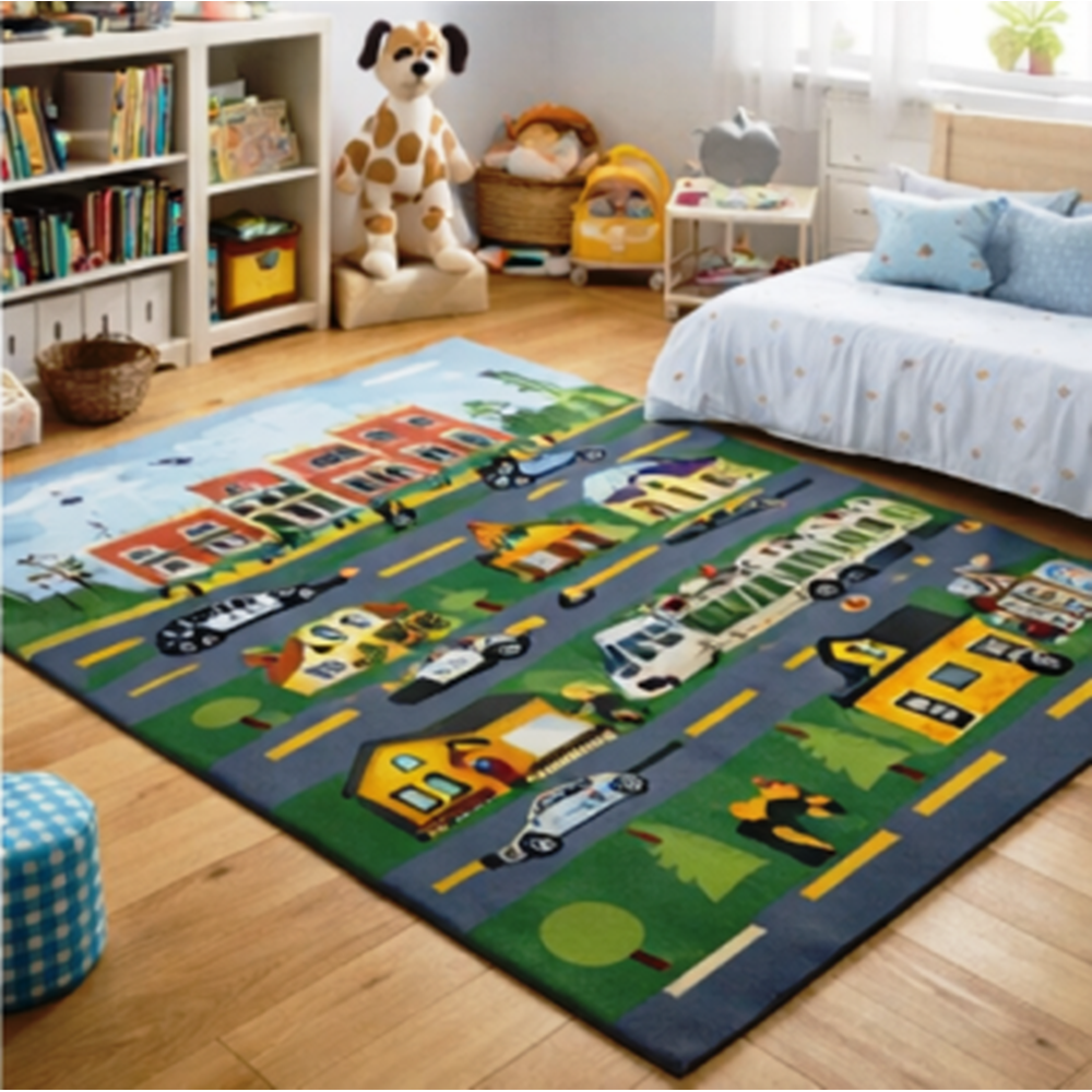 Brillant İpek Latex Kaymaz Taban Çocuk Halısı-POLICE HJ11721.801-(160x230)