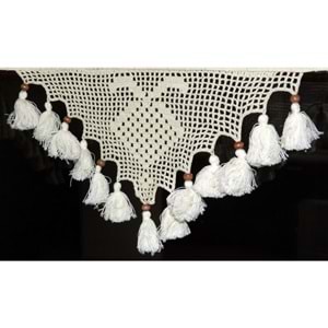 Buldan İşi 6 lı Paket Örme El İşi Perde Danteli-Çilek Desen