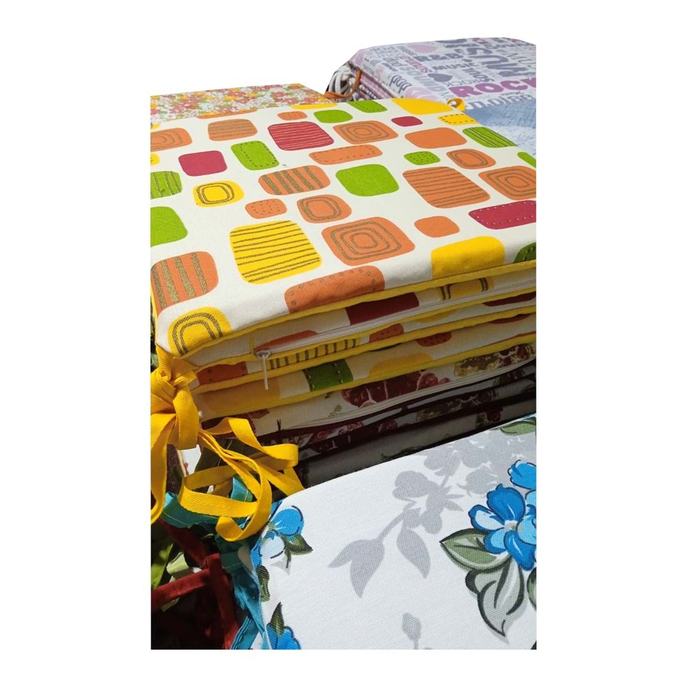 Mandaş Tekstil Tabure Minderi, Bağcıklı Tabure Minderi (32x32)