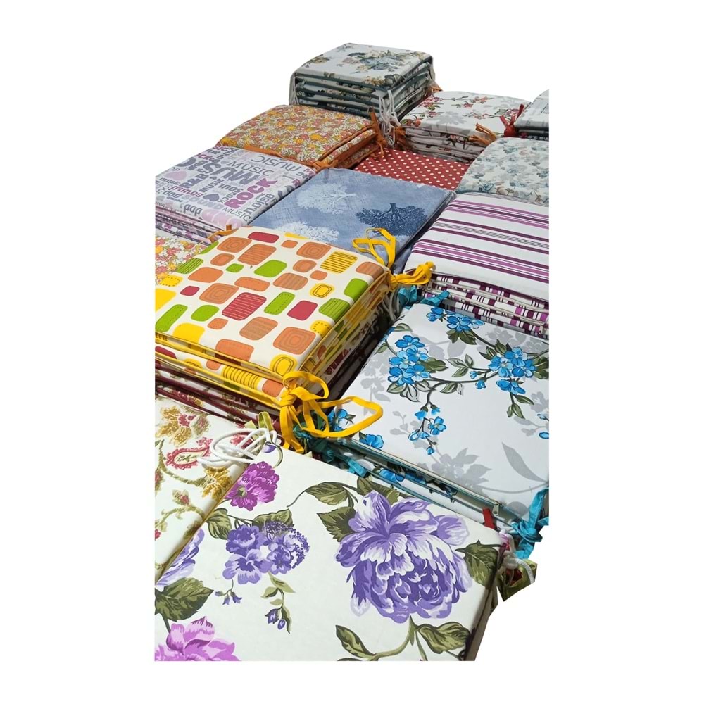 Mandaş Tekstil Sandalye Minderi, Bağcıklı Sandalye Minderi (36x36)