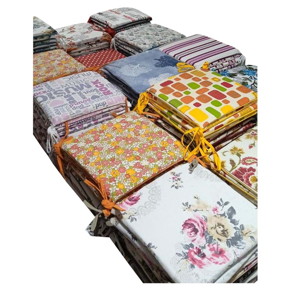 Mandaş Tekstil Sandalye Minderi, Bağcıklı Sandalye Minderi (36x36)
