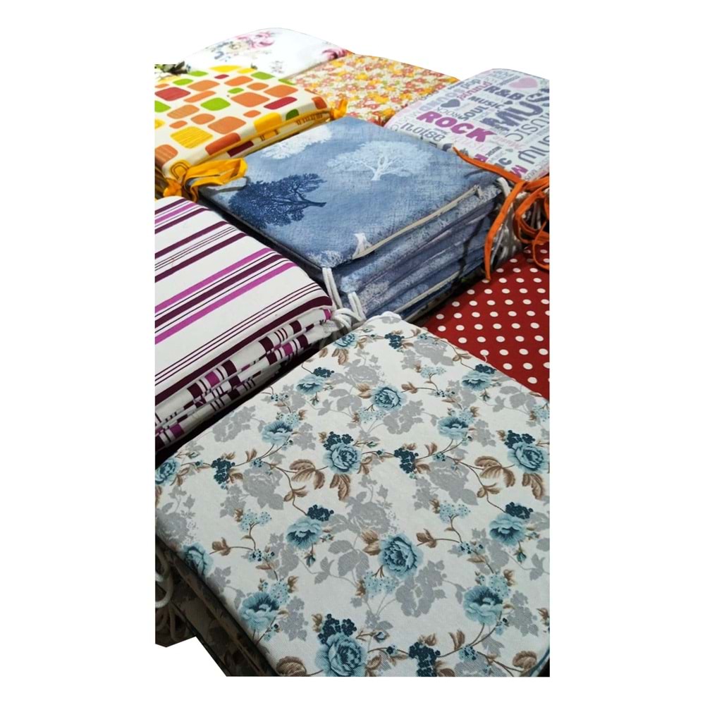 Mandaş Tekstil Sandalye Minderi, Bağcıklı Sandalye Minderi (36x36)