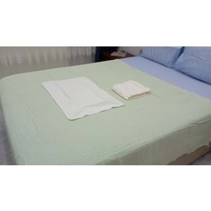 Amazon Ev Naturel Tek Kişilik Pike Takımı-Yeşil Krem