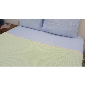 Amazon Ev Naturel Tek Kişilik Pike Takımı-Yeşil Krem