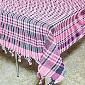 mandaş 140x140 Yer Sofra Bezi Piknik Masa Örtüsü Saçaklı pembe