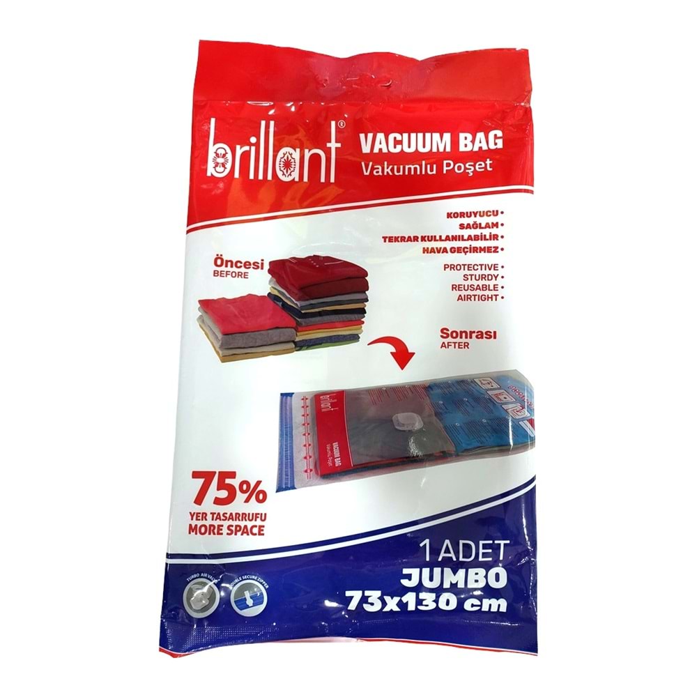 Brillant Vakumlu Hurç, 3lü Set, Jumbo Boy 73x130