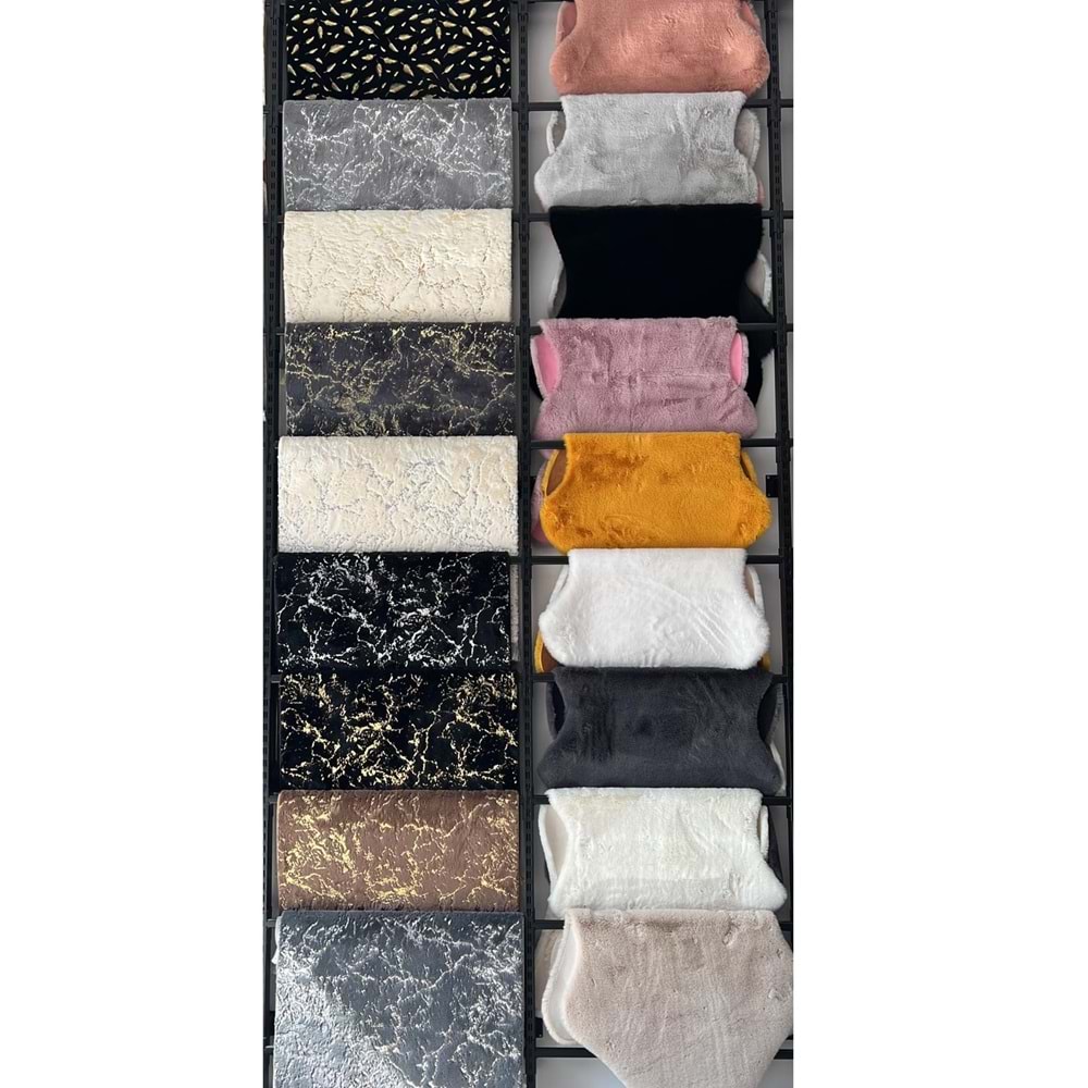 Mandaş Tekstil Lüks Peluş Simli Varaklı Gerçek Derili Tavşan Tüyü Post Halı M2 (A+ Kalite)-Özel Ebat