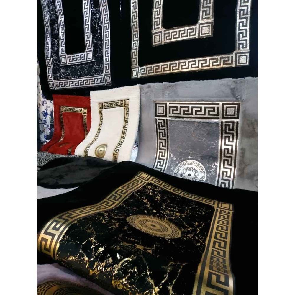 Mandaş Tekstil Lüks Peluş Simli Varaklı Gerçek Derili Tavşan Tüyü Post Halı M2 (A+ Kalite)-Özel Ebat